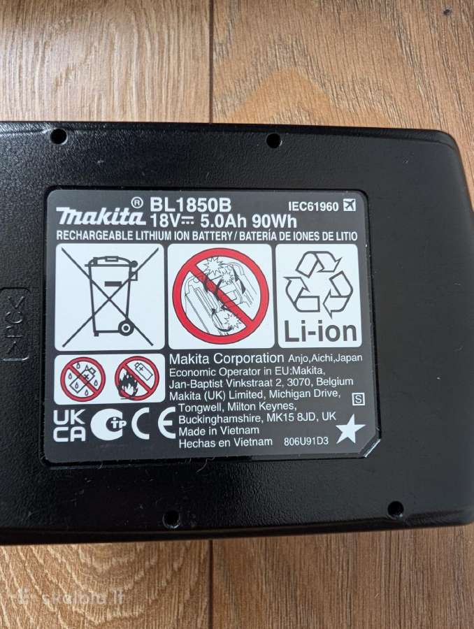 Makita Dc18rc 18v Bl1850b - nuotraukos Nr. 2