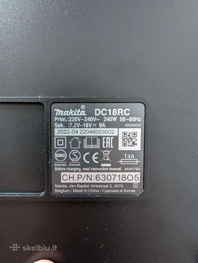 Makita Dc18rc 18v Bl1850b - nuotraukos Nr. 5