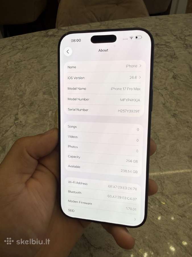 iPhone 17 pro max, 256gb 100% - nuotraukos Nr. 5