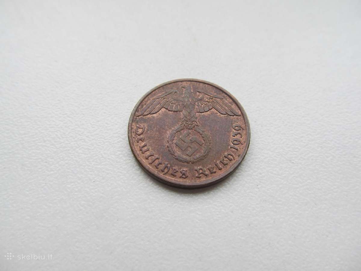 2 reichspfennig , Vokietija , 1939 G - nuotraukos Nr. 2
