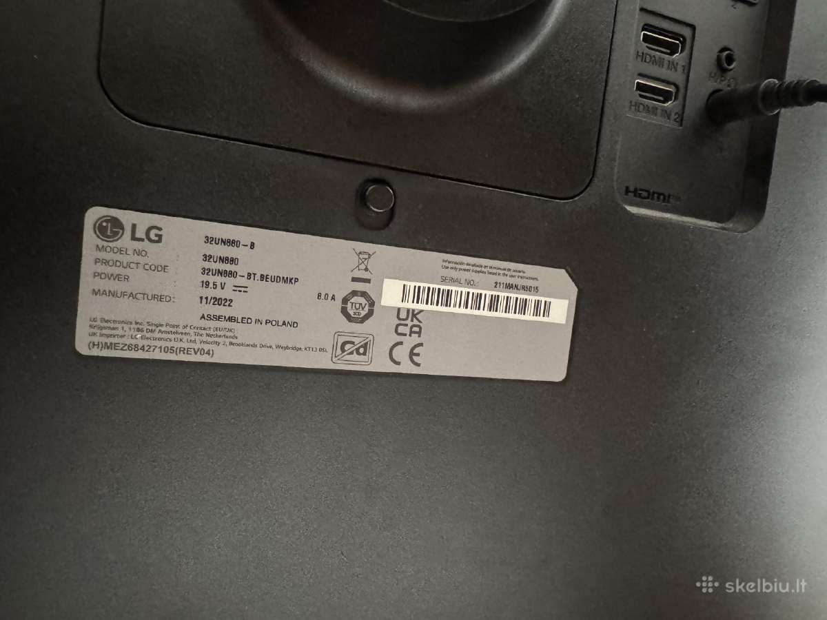 LG 4k 32 coliu monitorius - nuotraukos Nr. 3