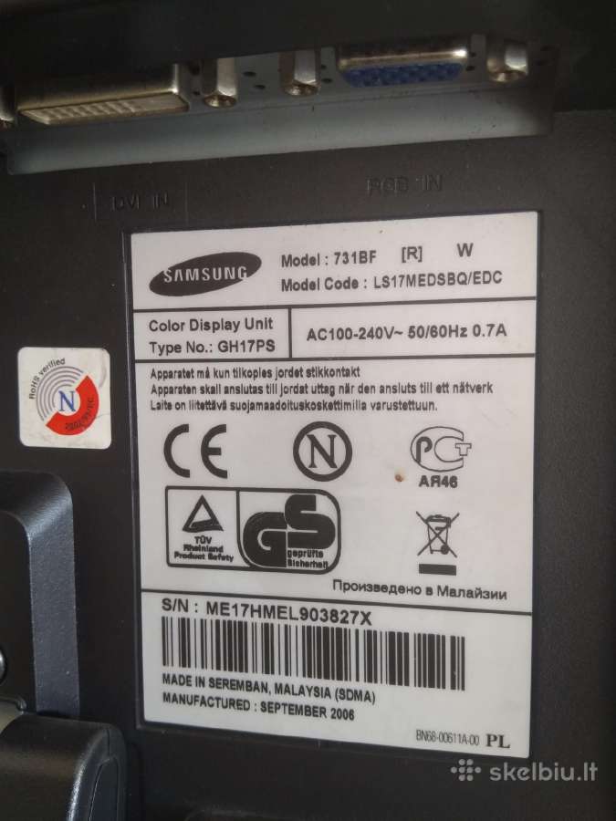 Monitorius „Samsung Syncmaster 731bf“ - nuotraukos Nr. 4