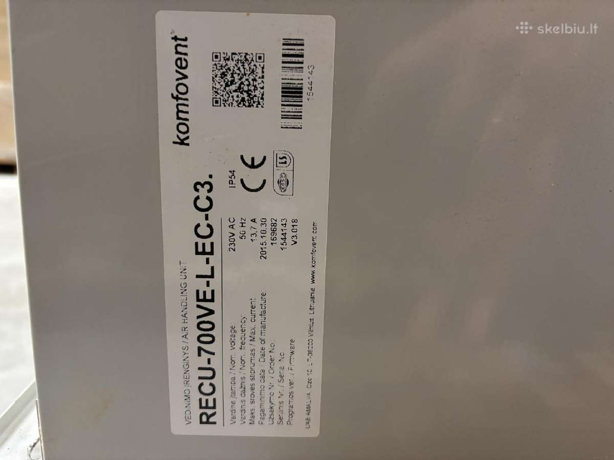 Komfovent Kompakt Recu 700ve L Ec C3 - nuotraukos Nr. 3