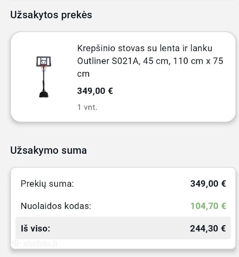 Krepšinio stovas su lenta ir lanku Outliner So21a - nuotraukos Nr. 8