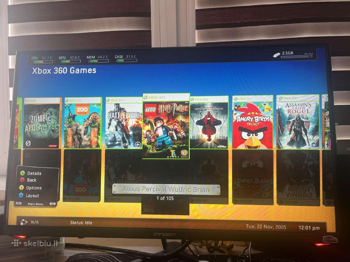 Xbox 360 462gb su 105 zaidimais - nuotraukos Nr. 10