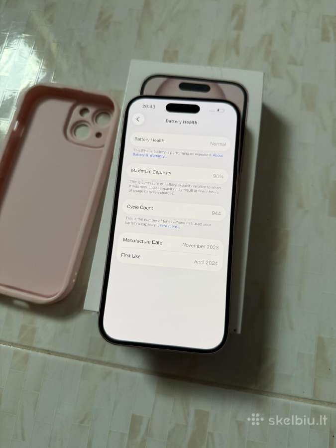 iPhone 15 128gb Pink - nuotraukos Nr. 6
