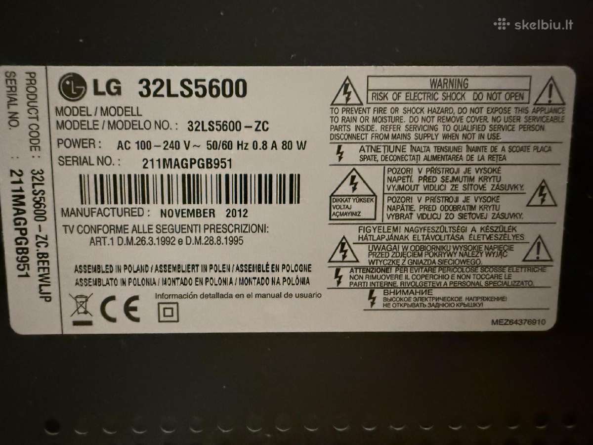 LG televizorius 32 coliai 81cm - nuotraukos Nr. 2