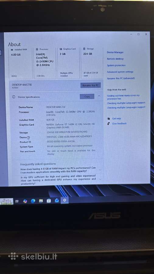 Asus laptopas - nuotraukos Nr. 6