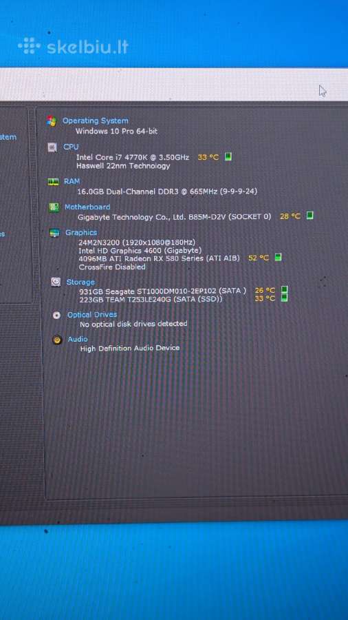 Žaidimų Kompiuteris i7-4770k / Rx 580 / 16gb RAM - nuotraukos Nr. 12