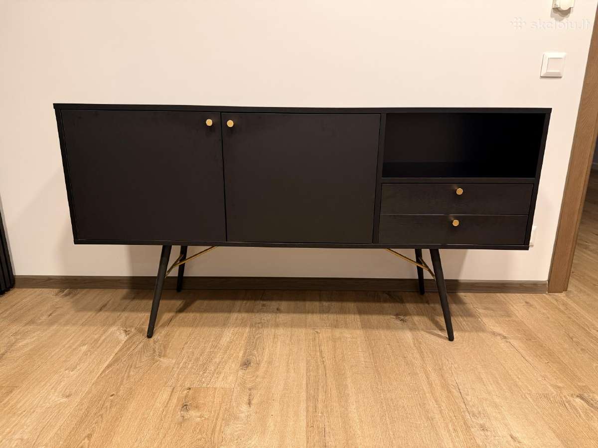 Komoda juoda 80x40x150 cm - nuotraukos Nr. 2