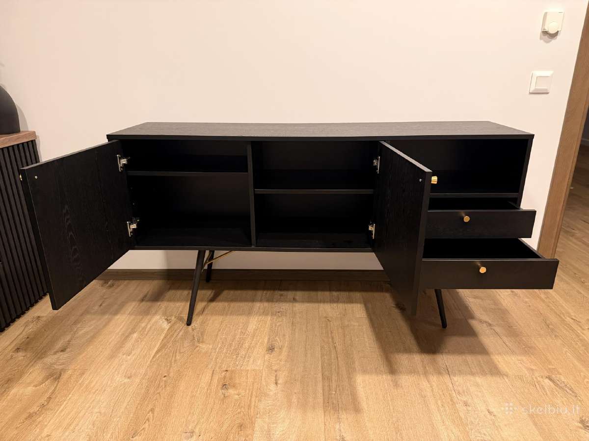 Komoda juoda 80x40x150 cm - nuotraukos Nr. 3