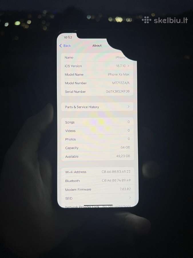 iPhone XS Max 64gb,originalios dalys, Face Id ve - nuotraukos Nr. 7