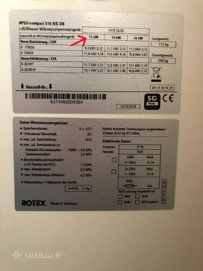 Parduodamas Rotex šilumos siurblys oras-vanduo - nuotraukos Nr. 3