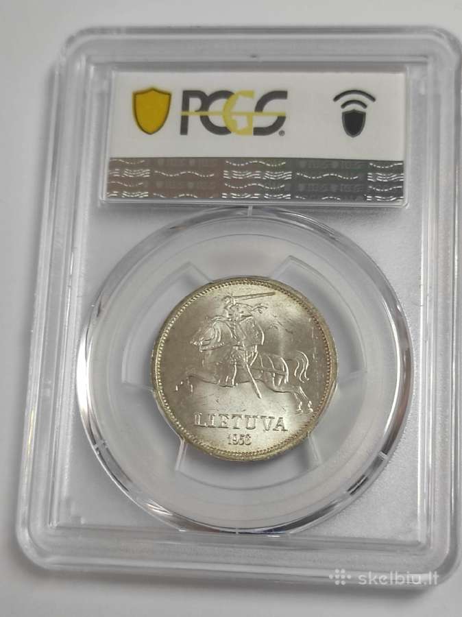 5 litai 1936 J.basanavičius pcgs Ms 65 - nuotraukos Nr. 2