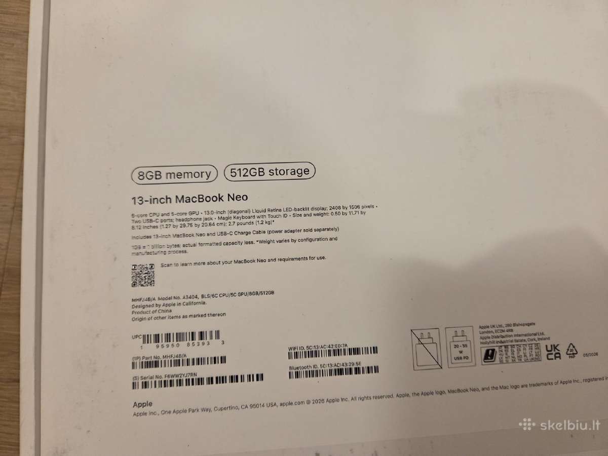 Apple MacBook Neo 2026, 512gb, A18 kompiuteris - nuotraukos Nr. 2