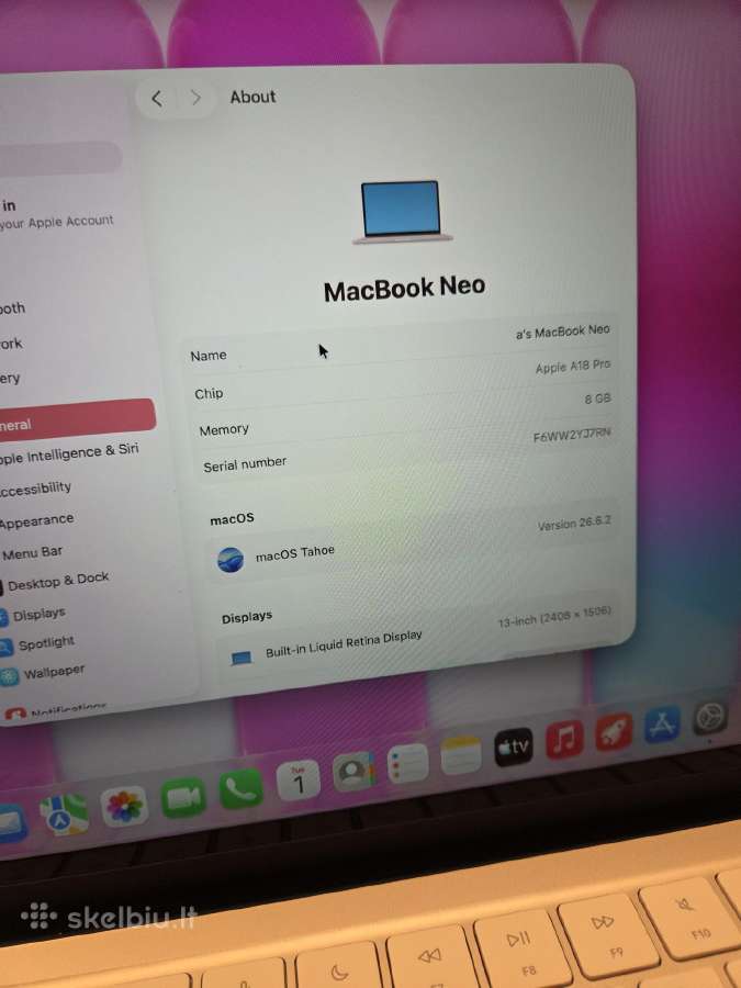 Apple MacBook Neo 2026, 512gb, A18 kompiuteris - nuotraukos Nr. 5