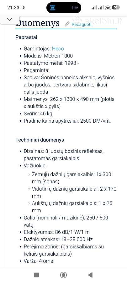 Aukštos klasės akustika Dynaudio Heco T+a Alr Elac - nuotraukos Nr. 2