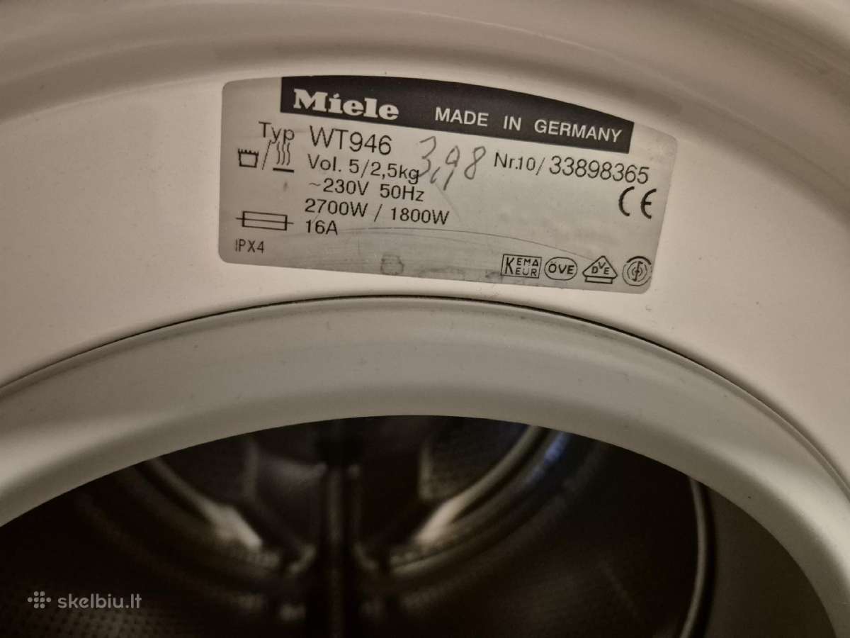 Miele skalbyklė džiovyklė Wt946 - nuotraukos Nr. 3