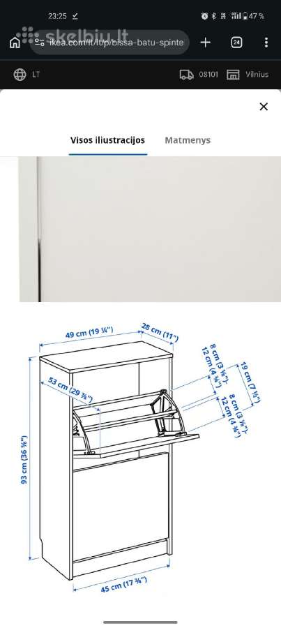 Ikea Bissa batų spintelė - nuotraukos Nr. 2