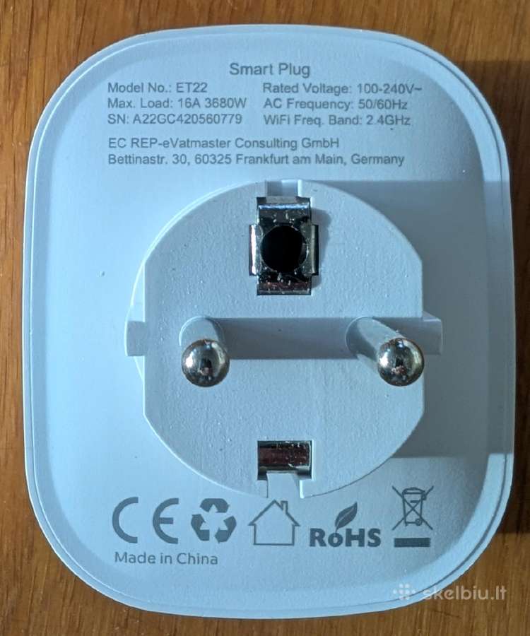 Eightree Et22 WiFi smart kištukai 16a (2.4ghz) - nuotraukos Nr. 2