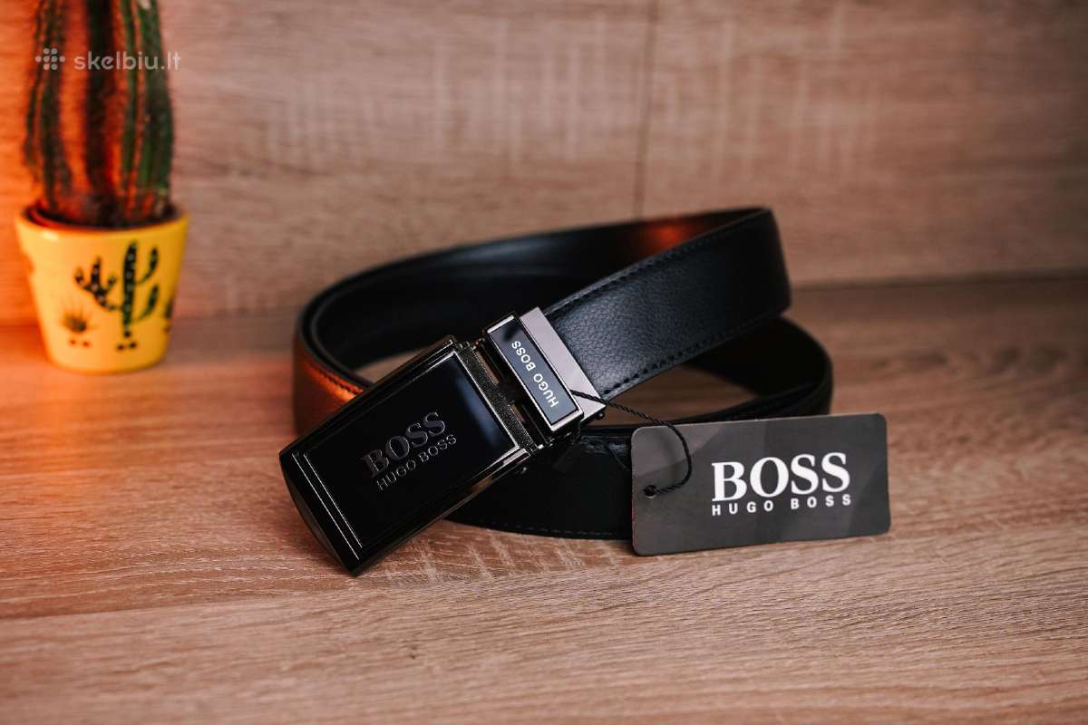Automatinis Hugo Boss vyriškas odinis diržas - nuotraukos Nr. 4
