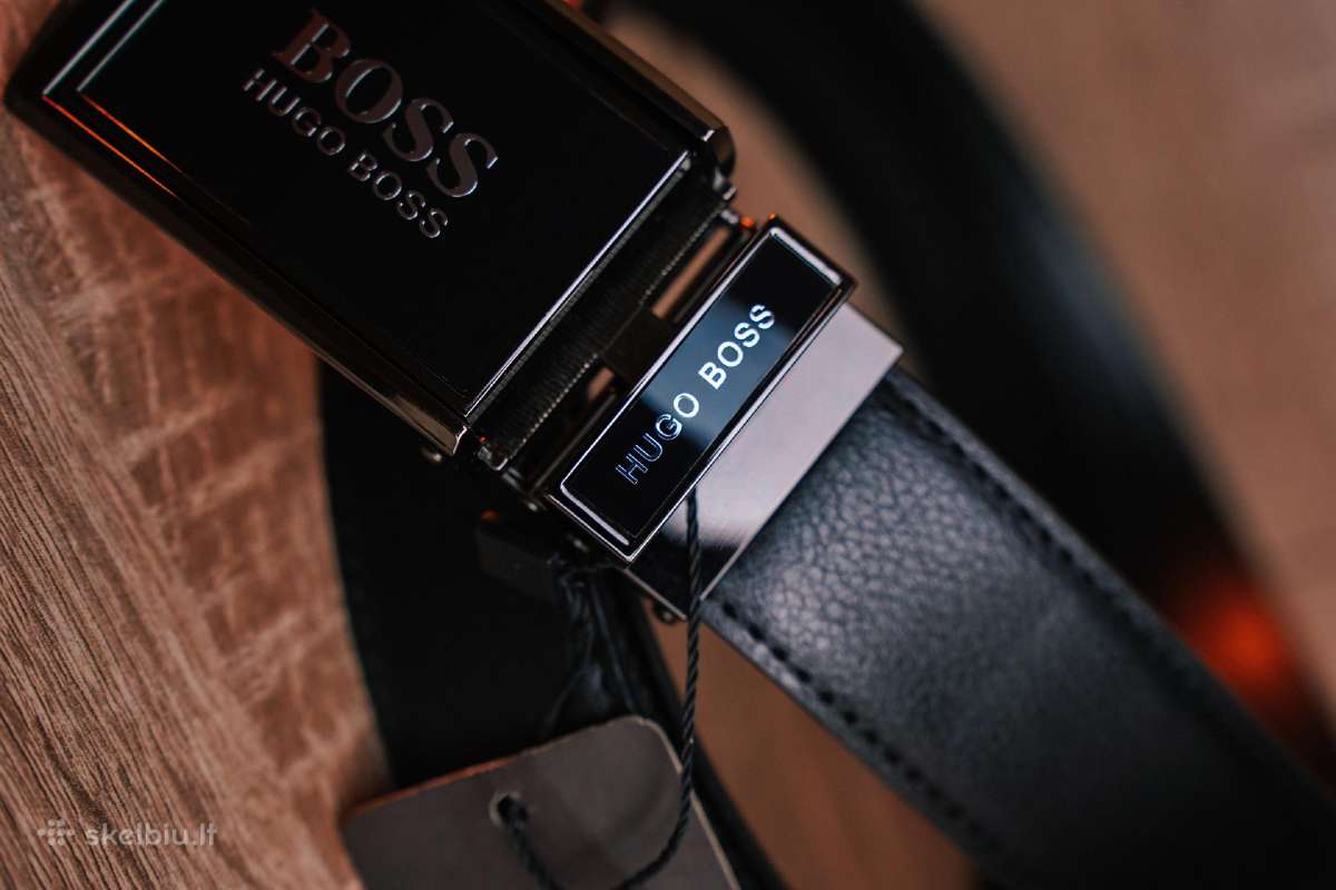 Automatinis Hugo Boss vyriškas odinis diržas - nuotraukos Nr. 5