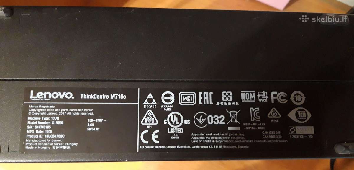 Lenovo mažas sff kompiuteris (intel 7 karta) - nuotraukos Nr. 6