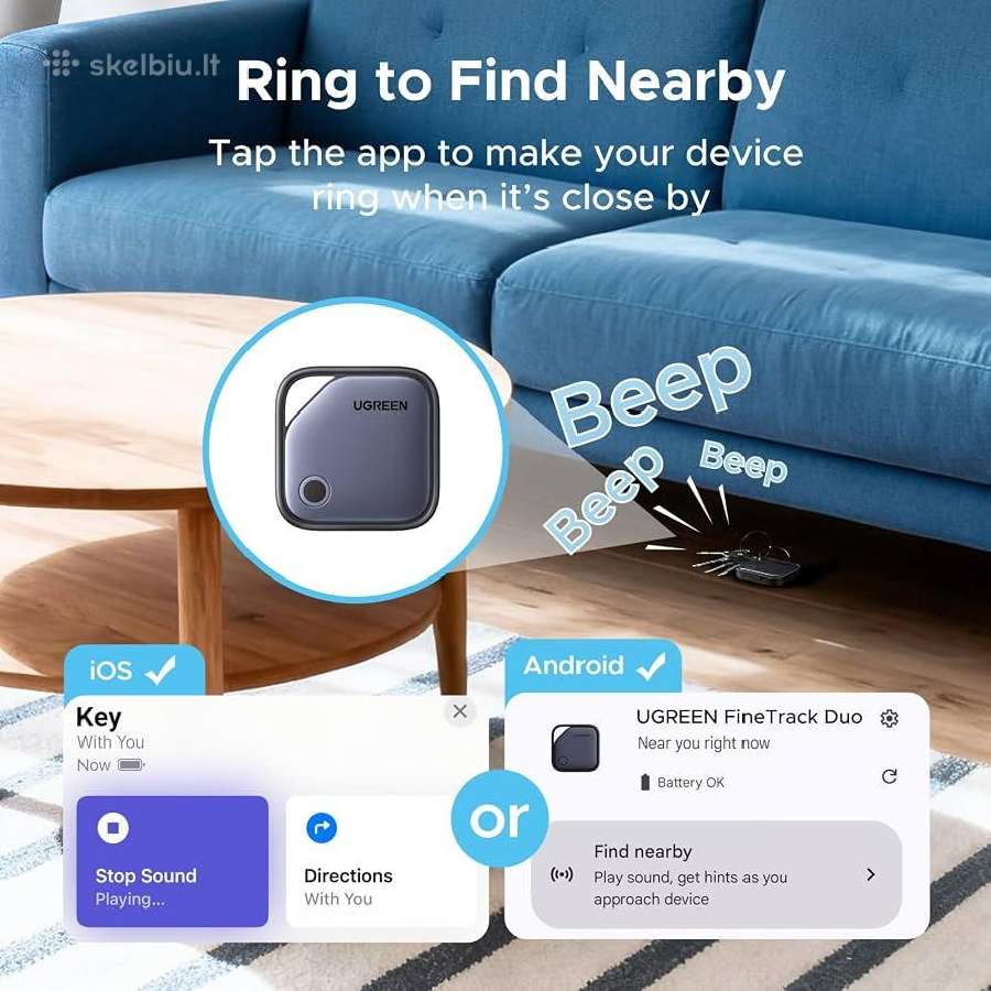 Ugreen Smart GPS Tracker 4-pack (ios & Android) - nuotraukos Nr. 5