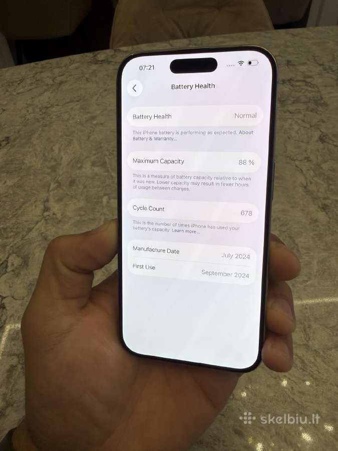 iPhone 15 pro, 128gb 88% - nuotraukos Nr. 4