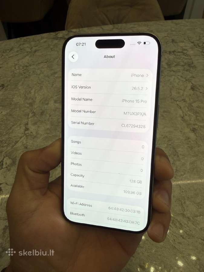 iPhone 15 pro, 128gb 88% - nuotraukos Nr. 5