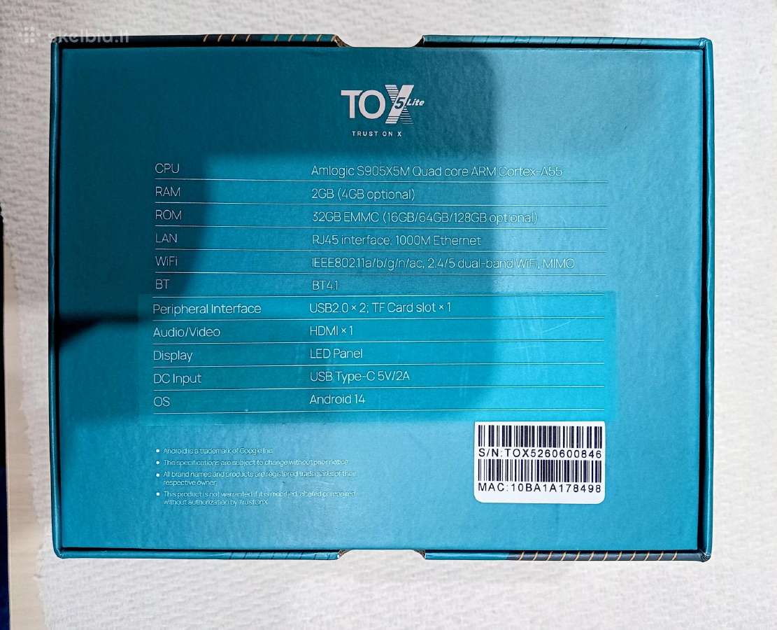 Android TV priedėlis Tox5 Lite - nuotraukos Nr. 9