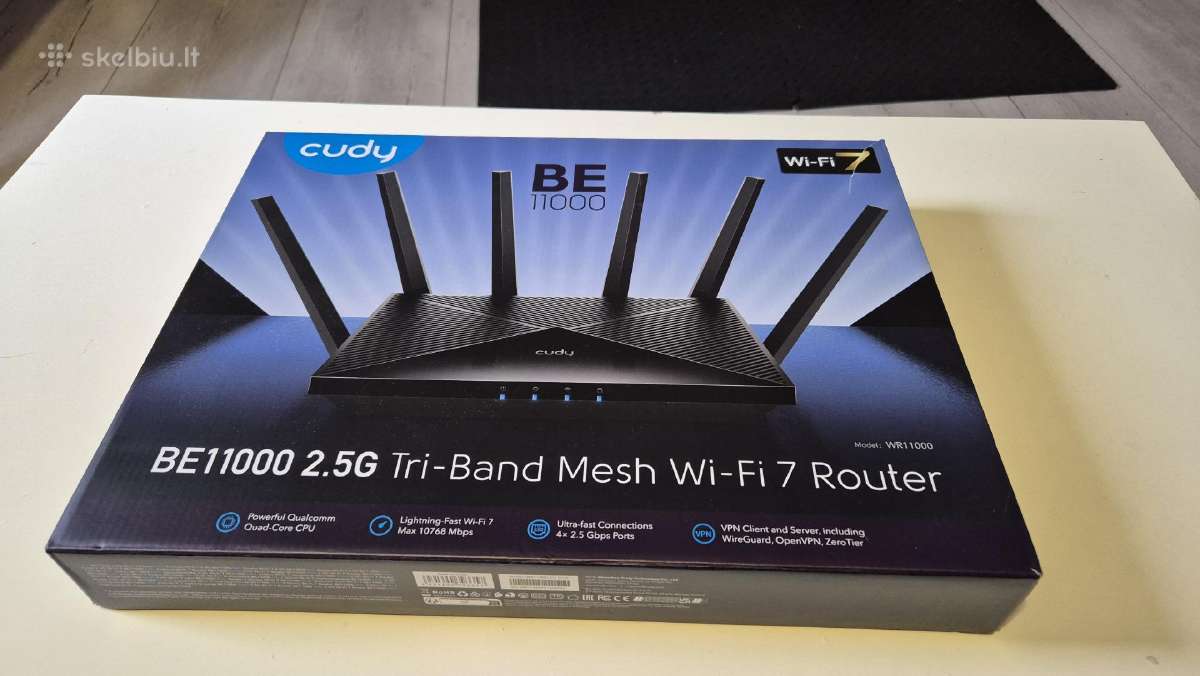Wi-fi 7 Be11000 10.7 Gbps 4x2.5G Qualcomm - nuotraukos Nr. 2