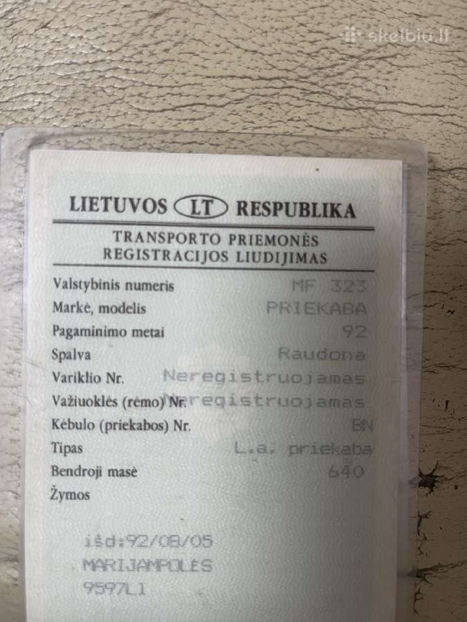 Savos gamybos lengvojo automobilio priekaba - nuotraukos Nr. 3