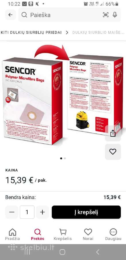 Parduodu dulkiu siurbli sencor svc 45 Bk - nuotraukos Nr. 2