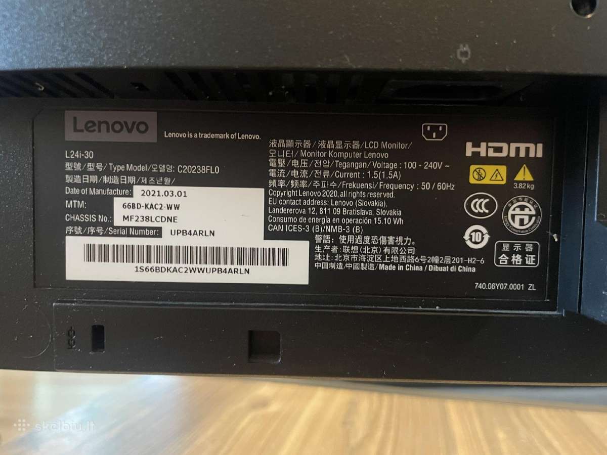 Monitorius Dell U2312hmt,dell e2216h,lenovo L24i-3 - nuotraukos Nr. 13