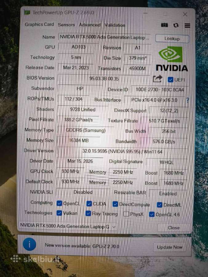 16.0 Fury G11 i7-13850hx 64 512 Rtx A5000 Ada 16 - nuotraukos Nr. 8