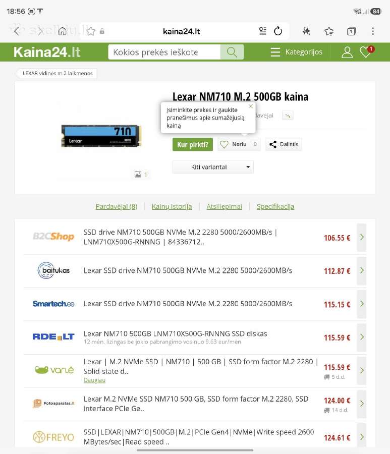 M2 SSD Nm710 512gb - nuotraukos Nr. 2