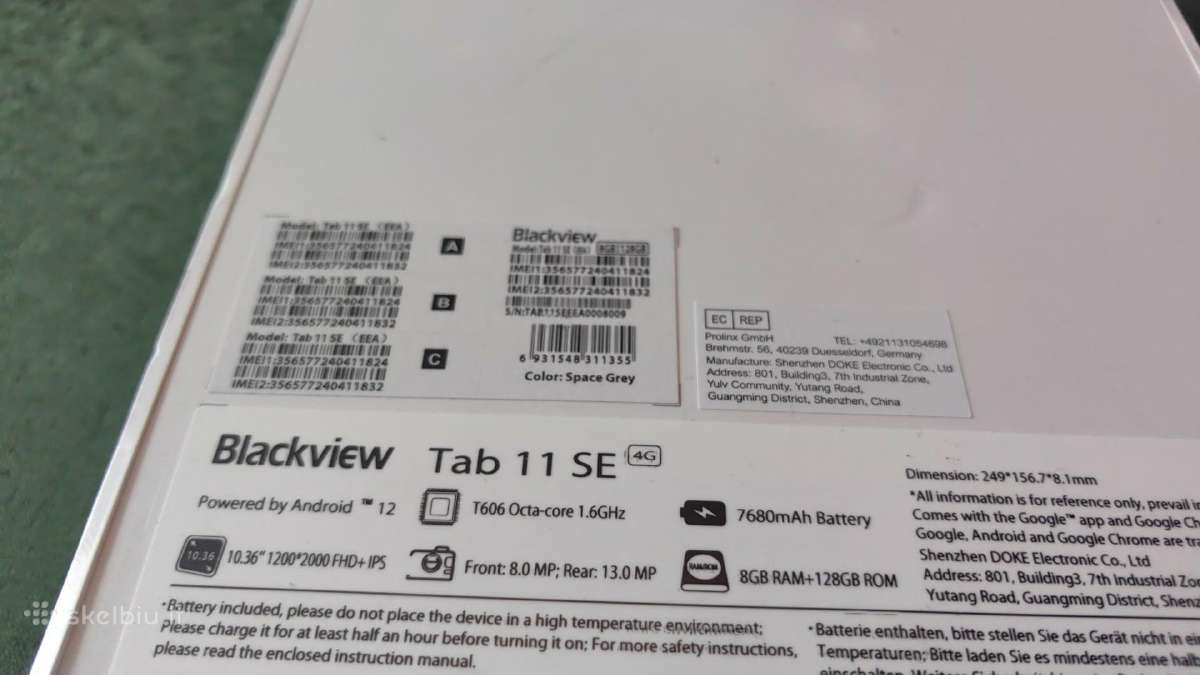Tab 11 Se 8/128gb Lte(4G) Naujas planset komp - nuotraukos Nr. 2