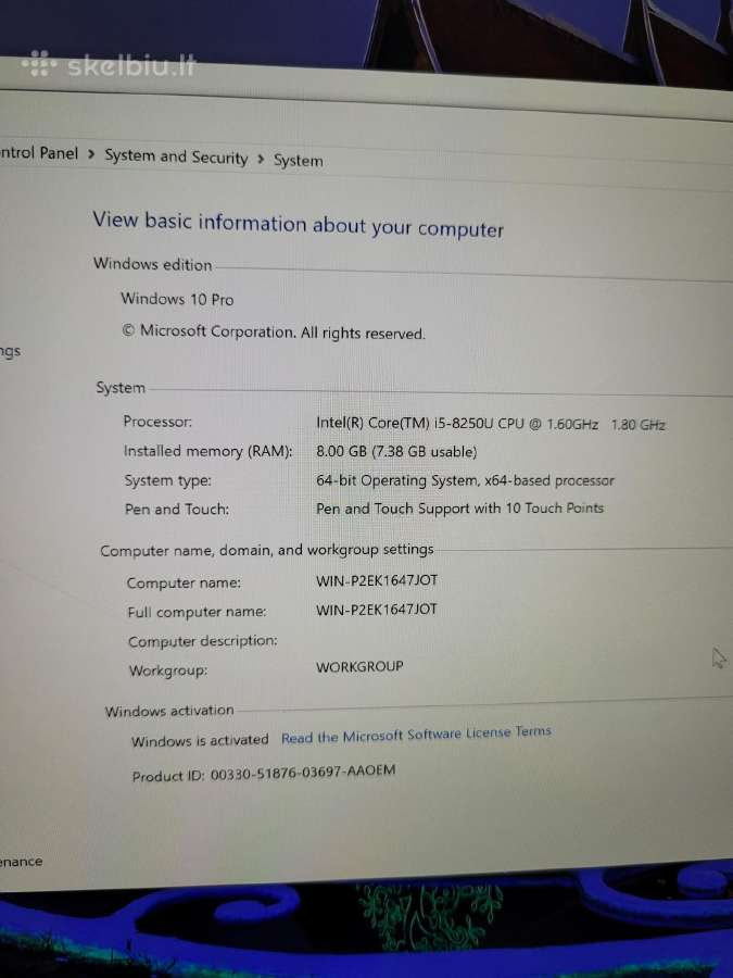 Hp Elite x2 G3 1013 . i5-256ssd -8ram. - nuotraukos Nr. 2