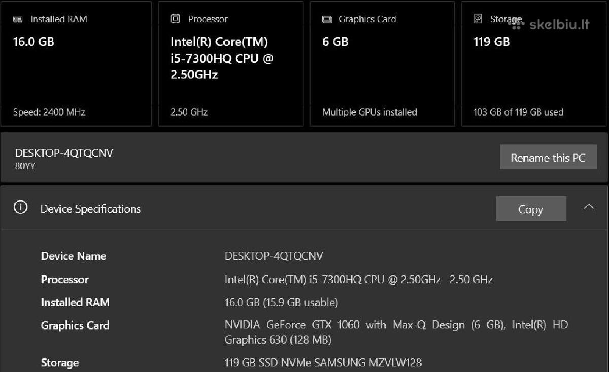 Lenovo Legion Y520 15ikbm - nuotraukos Nr. 11