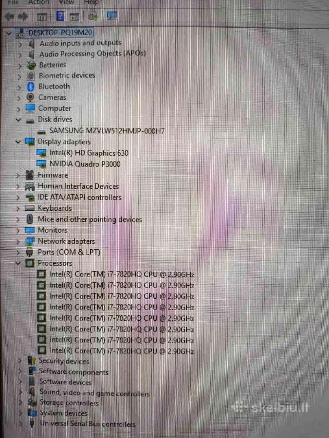 Zbook 17 i7-7820hq 20gb 512gb P3000 6gb 35% - nuotraukos Nr. 6