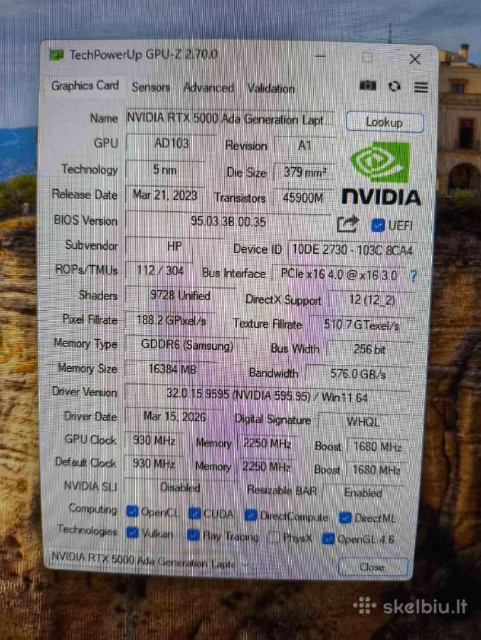 16.0 Fury G11 i7-13850hx 64 512 Rtx A5000 Ada 16 - nuotraukos Nr. 6