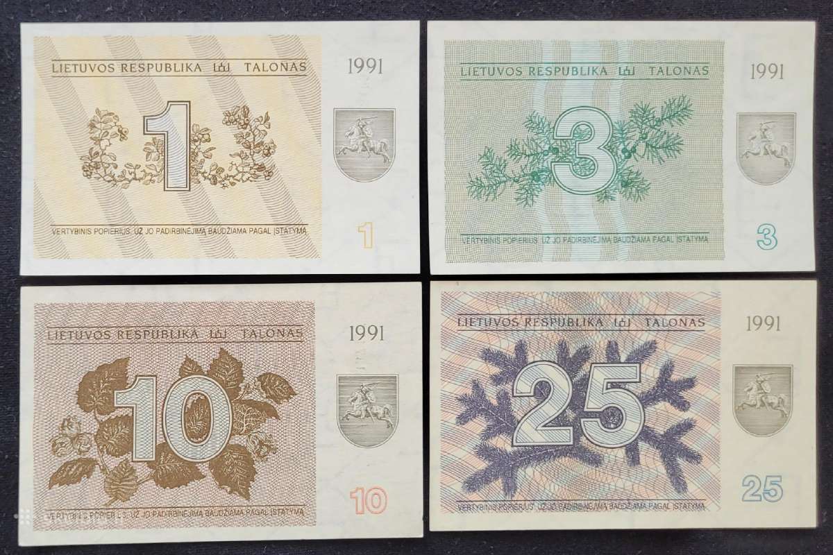 Pilnas 1991 m. talonų su užrašais rinkinys, Unc - nuotraukos Nr. 2