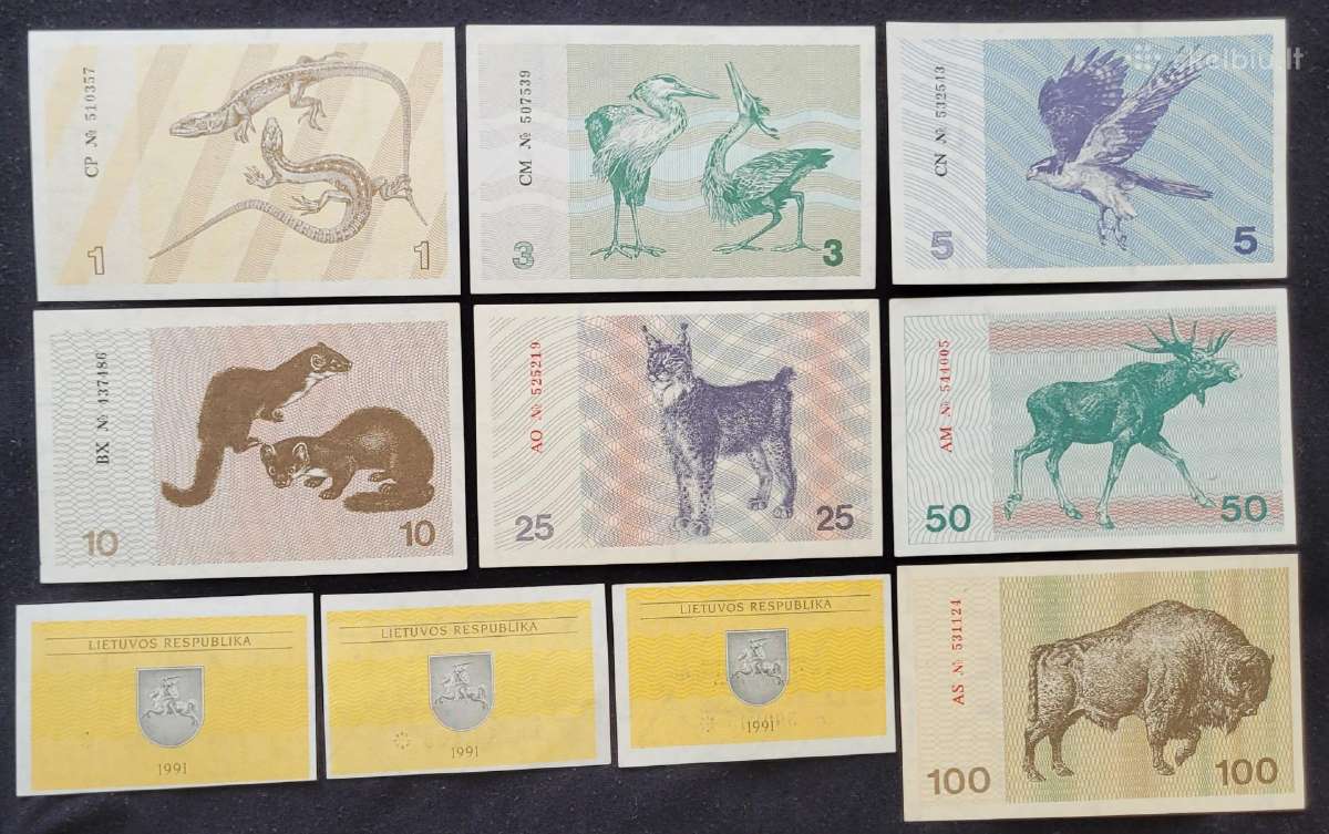 Pilnas 1991 m. talonų su užrašais rinkinys, Unc - nuotraukos Nr. 4