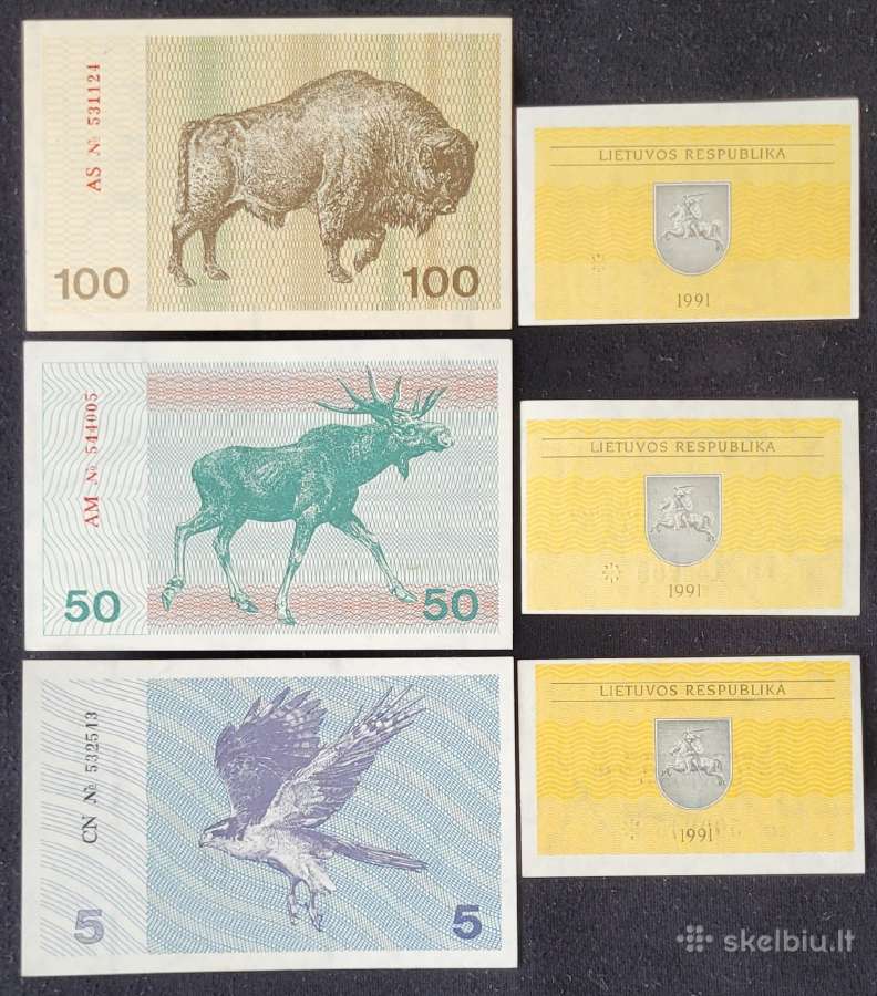 Pilnas 1991 m. talonų su užrašais rinkinys, Unc - nuotraukos Nr. 6