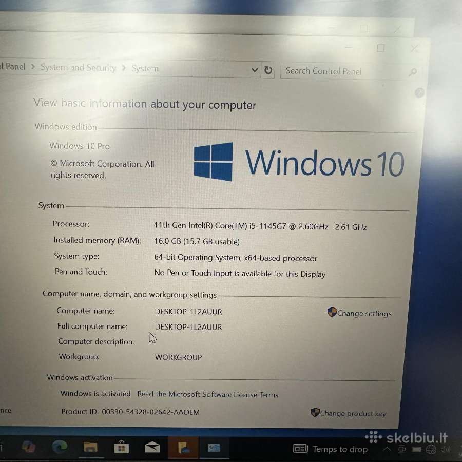 Lenovo Thinkpad T14s Gen2 I5 16gb 256ssd 14 Fhd - nuotraukos Nr. 9