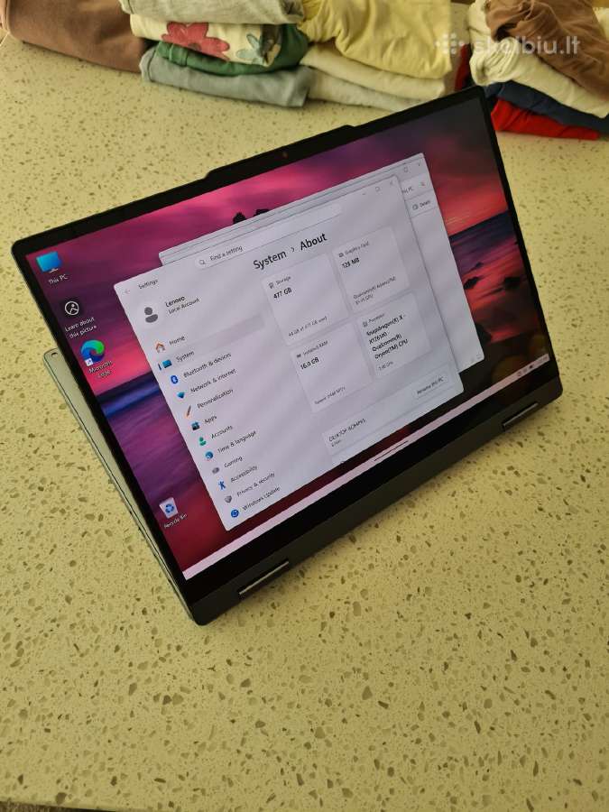 Lenovo 14 Oled touch, snapdragon x, 16gb/512gb - nuotraukos Nr. 3