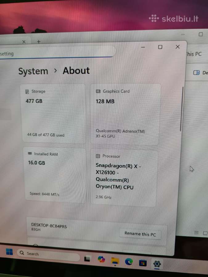 Lenovo 14 Oled touch, snapdragon x, 16gb/512gb - nuotraukos Nr. 6