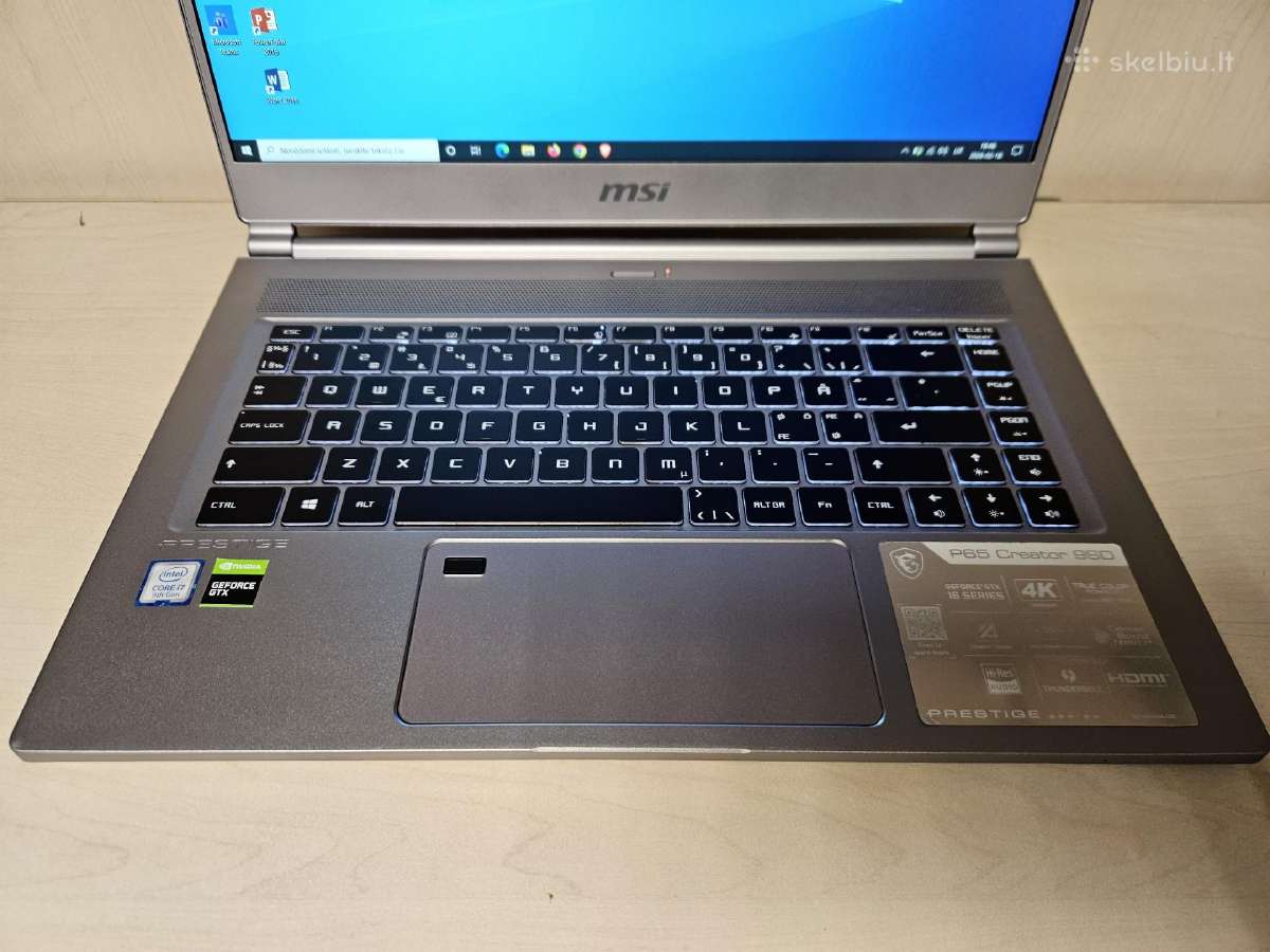 Msi Prestige/i7-9750h/16r/1tb SSD/gtx1660/15.6" - nuotraukos Nr. 5