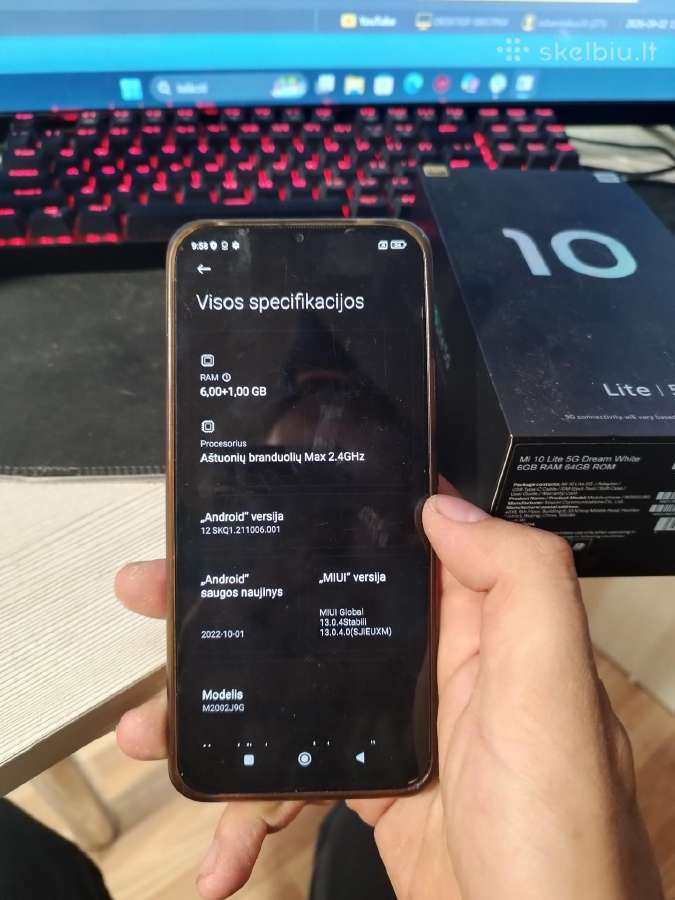 Xiaomi mi 10 lite 5G 6/64gb - nuotraukos Nr. 2